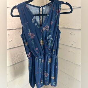 As U Wish Navy Blue Floral Romper
